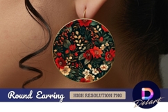 Floral arrangement Round Earring PNG Product Image 1