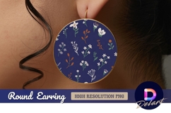 Floral pattern on a round earring png Product Image 1