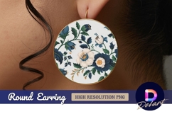 Elegant floral circle round earring png Product Image 1