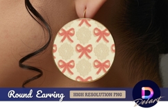 Knitted bows and wreaths seamless Round Earring PNG Product Image 1