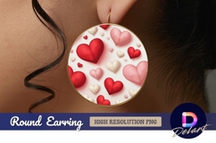 Valentines day colorful heart background round earring png Product Image 1