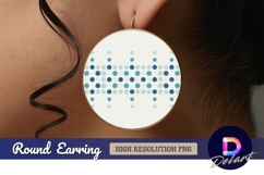 Abstract circular pattern blue and white round earring png Product Image 1