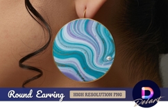 Abstract swirls round earring png background Product Image 1