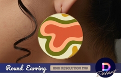 Abstract swirls round earring png illustration Product Image 1
