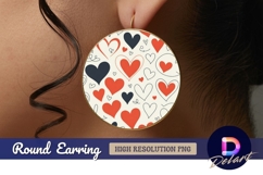 Playful heart pattern design round earring png Product Image 1
