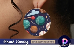 Round earring png with cartoon sports Round Earring PNG Product Image 1