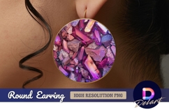 Pink and purple crystals Round Earring PNG Design Product Image 1