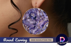 Purple geode Round Earring PNG Design Product Image 1