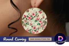 Floral pattern for Round Earring PNG Design Product Image 1