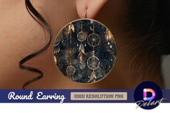 Dreamcatchers with feathers celestial Round Earring PNG Product Image 1