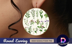 Botanical Round Earring PNG Product Image 1
