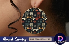 Christmas socks and snowflakes round earring png Product Image 1