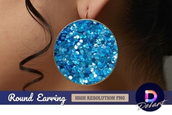 Blue sequins abstract background texture round earring png Product Image 1