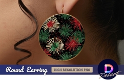 Festive bursting fireworks round earring png Product Image 1