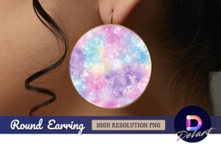 Watercolor galaxy background round earring png Product Image 1