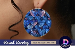 Stained glass heart pattern round earring png Product Image 1