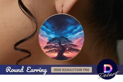 Round sunset tree Round Earring png Product Image 1