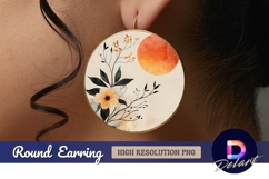 Elegant floral design Round Earring PNG Product Image 1