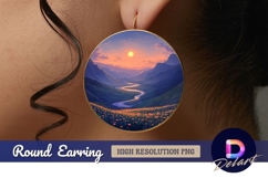 Round earring png mountain valley Round Earring PNG Product Image 1