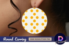 Yellow polka dot pattern Round earring png Product Image 1