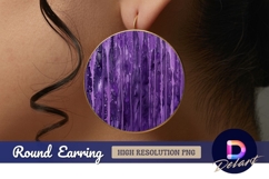 Dripping purple paint abstract Round Earring PNG Product Image 1