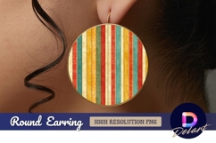 Retro striped pattern Round Earring PNG Product Image 1