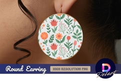 Floral pattern design Round Earring png Product Image 1