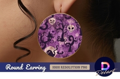 Purple halloween Round Earring PNG Product Image 1