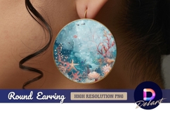 Underwater scene Round Earring PNG Product Image 1