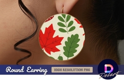 Colorful autumn leaves Round Earring PNG Product Image 1