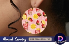 Strawberry lemonade Round Earring PNG Product Image 1