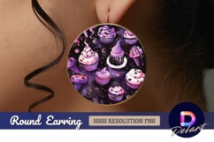 Halloween cupcake treats Round Earring PNG Product Image 1