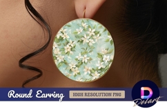 Floral background Round Earring PNG Product Image 1