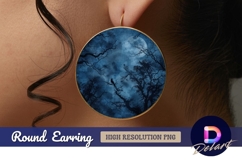 Raven on branch under full moon Round Earring PNG Product Image 1