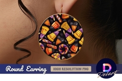 Halloween candy pattern Round Earring PNG Product Image 1