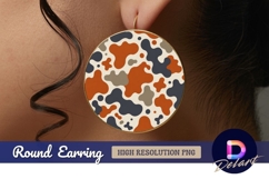 Abstract camouflage pattern with Round Earring png Product Image 1