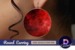 Abstract red smoke circle Round Earring PNG Product Image 1