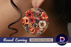 Round earring png floral arrangement Round Earring PNG Product Image 1