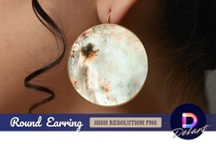 Beautiful bride wedding dress Round Earring PNG Product Image 1