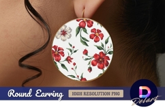 Floral pattern Round Earring png Product Image 1