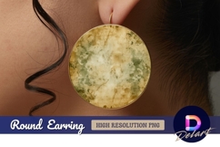 Round aged paper texture round earring png Product Image 1