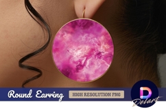 Pink nebula space round earring png Product Image 1