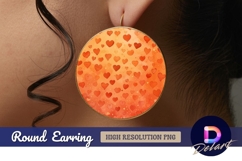 Watercolor hearts round earring png background Product Image 1