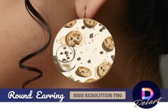 Milk and cookies Round Earring PNG Product Image 1