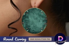 Green winter texture Round Earring PNG Product Image 1