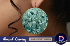 Elegant eucalyptus leaves Round Earring PNG Product Image 1