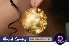Golden christmas ornaments elegant Round Earring PNG Product Image 1