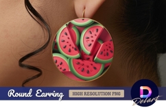 Watermelon slices Round Earring PNG Product Image 1