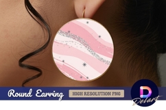 Pink and silver Round Earring png Product Image 1