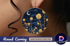 Dandelions under starry night Round Earring PNG Product Image 1
